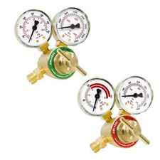 AWLOLWA Oxygen Acetylene Regulator Set CGA540 CGA200 Inlet Connection Welding Ga