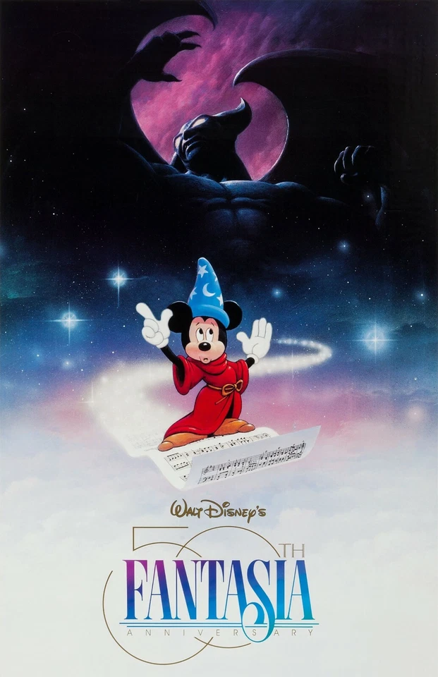 Fantasia movie poster print : 11 x 17 inches : 50th Anniversary, Mickey Mouse