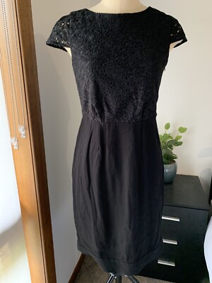 Jigsaw Black Lace And Crepe Shift Cocktail Dress Size 8 | eBay
