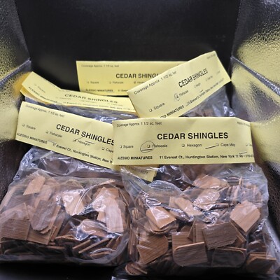 lot of 5 bags of Alessio Miniatures Cedar Shingles for doll house