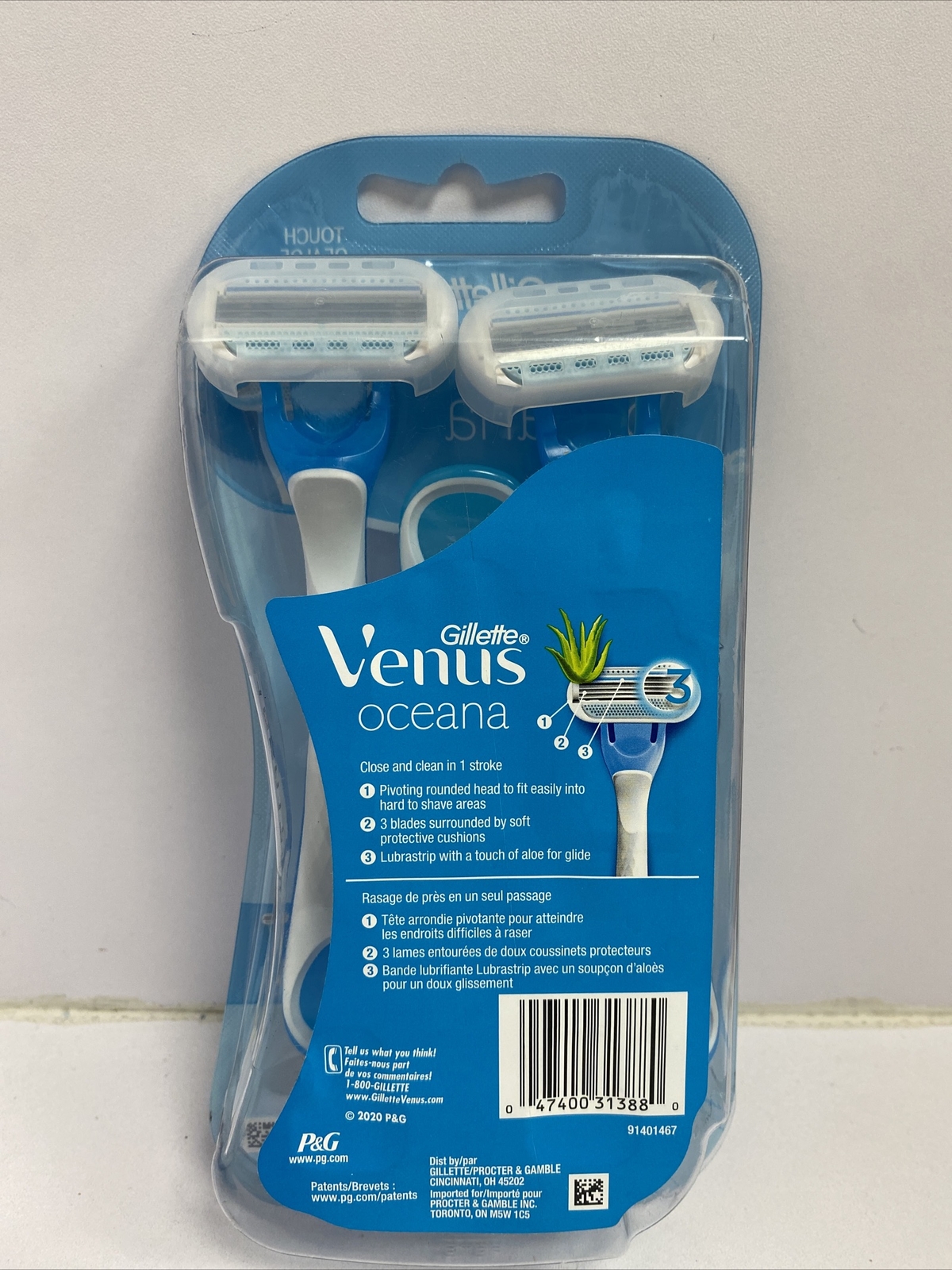 Gillette Venus Oceana Disposable Razors 3ct 047400313880s682 for sale