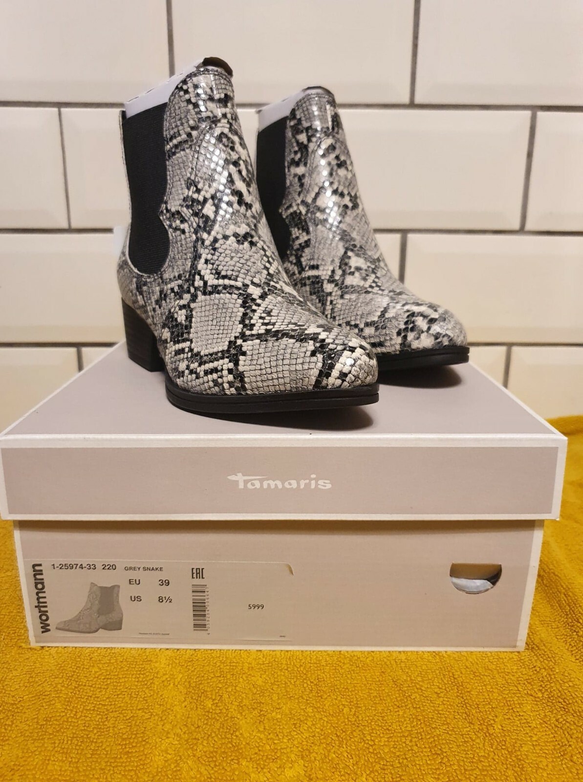 Tamaris Women's Shoes Grey Snake Ankle Boots Western | eBay