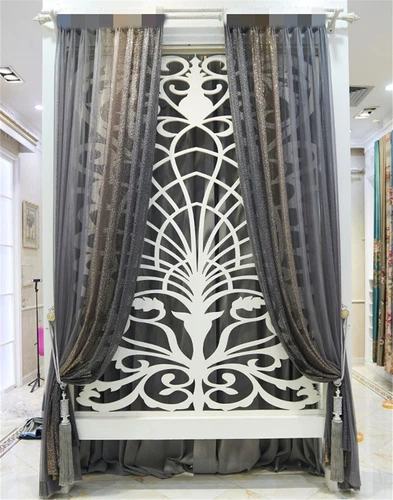 Modern Ombre Color Sheer Curtain with Sequins Shiny Voile Sheer Curtain 2 Panels - Bild 17 von 43