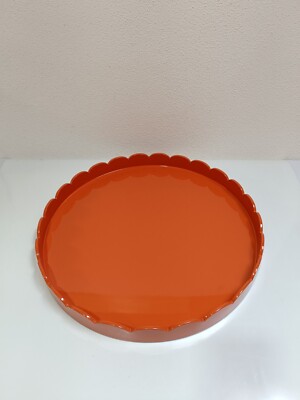 Addison Ross Scalloped Tray Orange 20 x 20 Inch (TR7302)