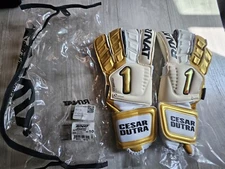 💥New RINAT EGOTIKO Quantum Pro SOCCER GLOVE Size 10 Goalkeeper Futbol White/GLD