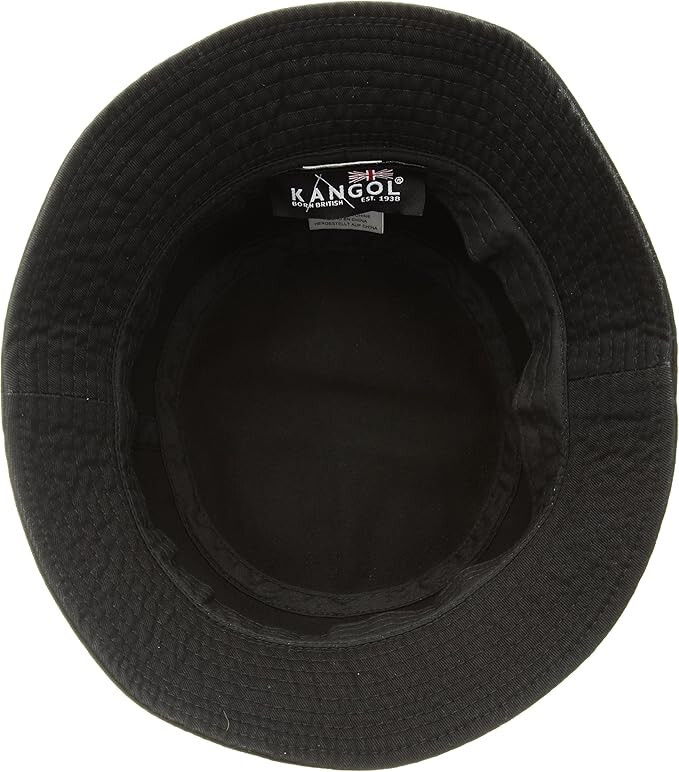 Kangol Washed All Black White Logo K4224HT Boonie Bucket Hat