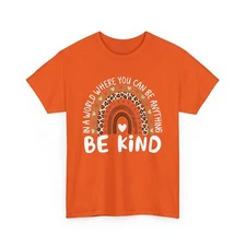 Unity Day Orange Anti Bullying Kids Girls Leopard Rainbow T-Shirt