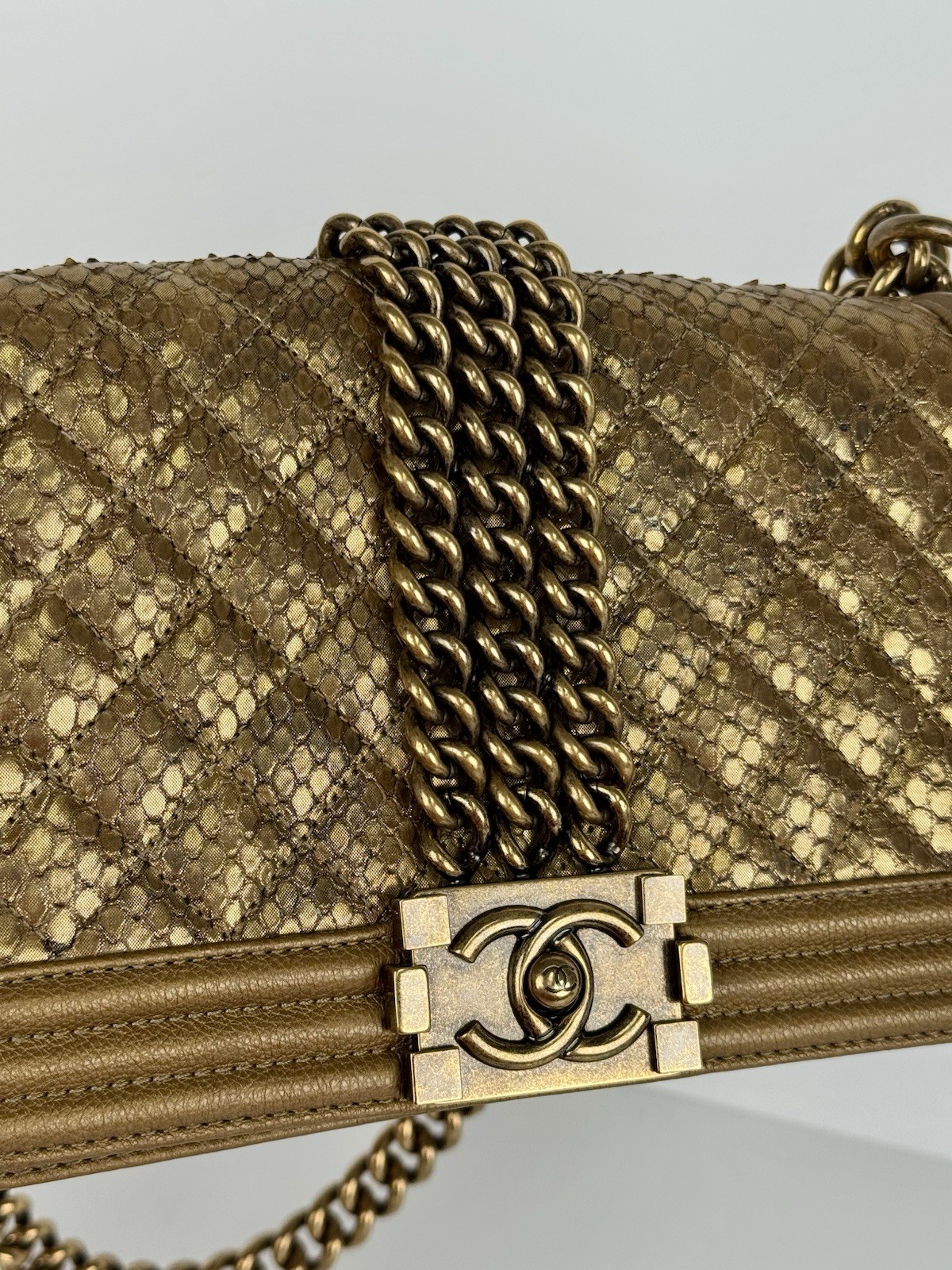 Chanel Medium Boy Flap Bag Python & Leather Trim … - image 12