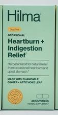 Hilma Heartburn + Indigestion Natural Herbal Organic, 28 Caps EXP 1/26