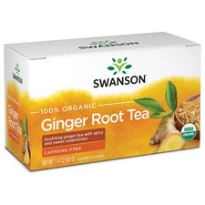 Swanson 100% Organic Ginger Root Tea 20 Sachets