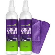 2-Pack 8oz Screen Cleaner Spray  Microfiber Cloth for All Devices