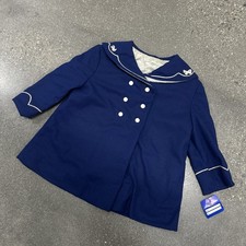 Vintage NWT girls blue sailor coat size 24