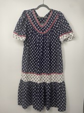 Vintage Nautical Muumuu Summer Cover Up Dress | Beachy House Dress Handmade