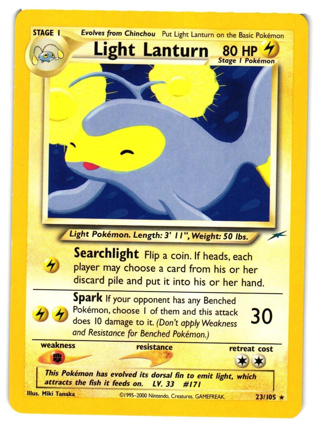Pokemon TCG Light Lanturn 23/105 Rare Neo Destiny Unlimited VLP