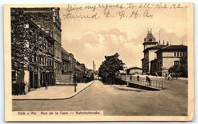 Postcard: PICERIE Give my regards to all the re. turned. r. F. H.A. Es