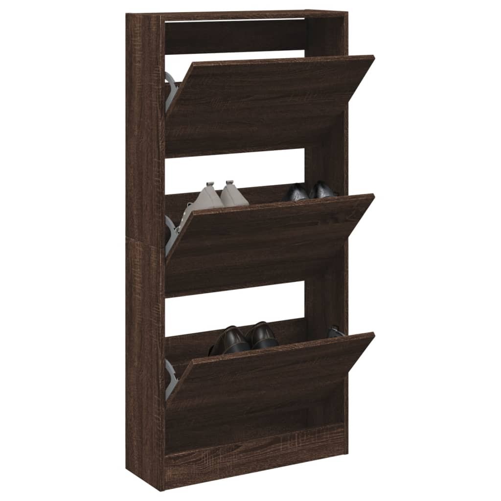 Scarpiera Rovere Marrone 60x21x125,5 cm - Mobile Ingresso Slim Legno