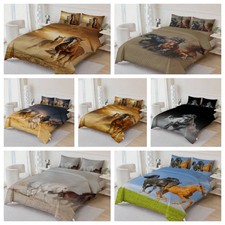 3D Horse Running Background Quilt Cover Duvet Cover Comforter set