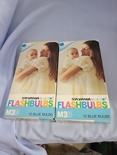 2 Boxes of Vintage GTE Sylvania M3B Blue Dot Flashbulbs 24 Bulbs Total