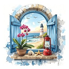 Beach Diamond Art Kits for Adults, Lighthouse 12x12 inches, QD86