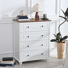 Dresser for Bedroom Chest of Drawers Wooden Storage Tower Organizer White