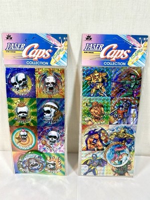 Lot Of 2 Vintage 1994 Laser Caps Collection Pogs Slammin' Milk Caps Packs Sealed