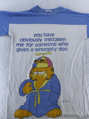 Vintage 80s Garfield Whoopty Doo Jersey T-Shirt Large Joke Comic
