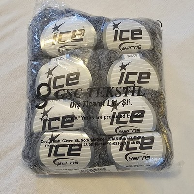 Lot 8 Balls Ice Yarns Kid Mohair Flamme Yarn Grey #1 Super Fine 273 yd/ea