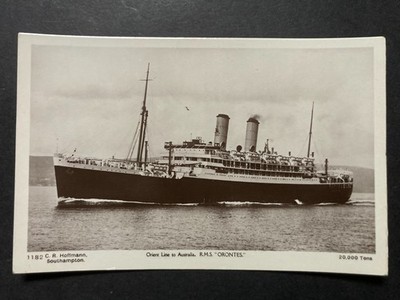 Das Orient Line Schiff RMS Orontes Echtfoto Vintage Dampfschiff Postkarte M17