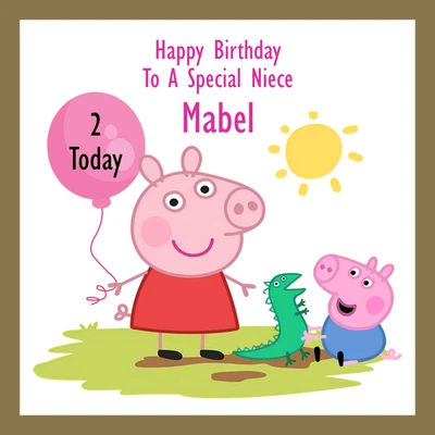 AMLDESIGN personalised birthday card daughter girls son niece nephew grandson peppa pig