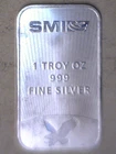 1  OZ. PURE SILVER BAR  BY  SMI