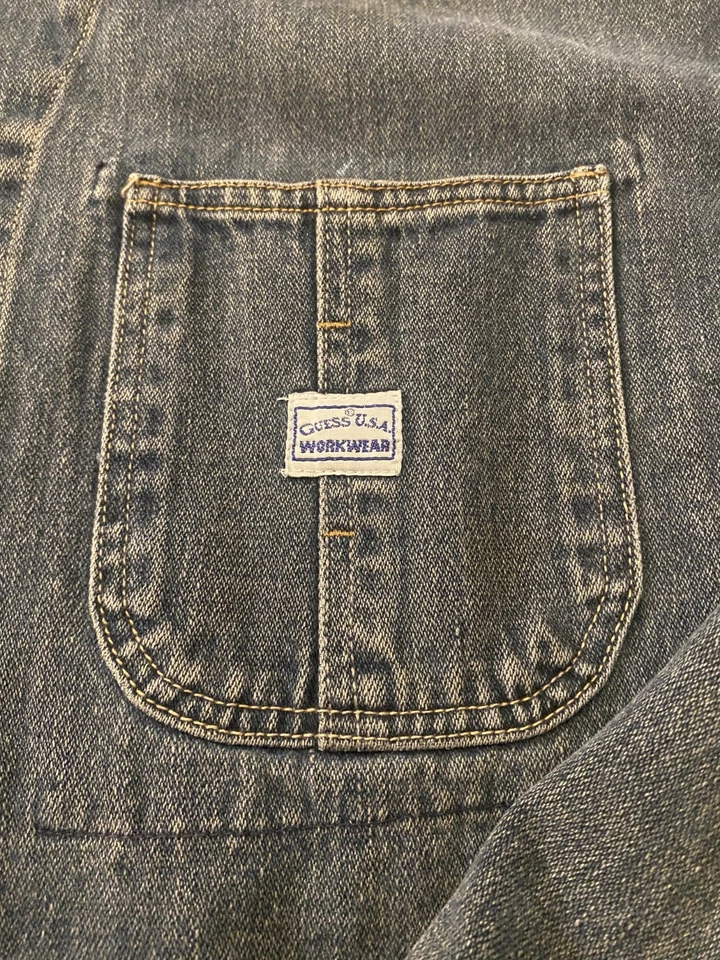 VTG Guess Jeans Workwear Denim Jean Jacket Coat Mens Large Baggy USA Made - Image 4 of 4