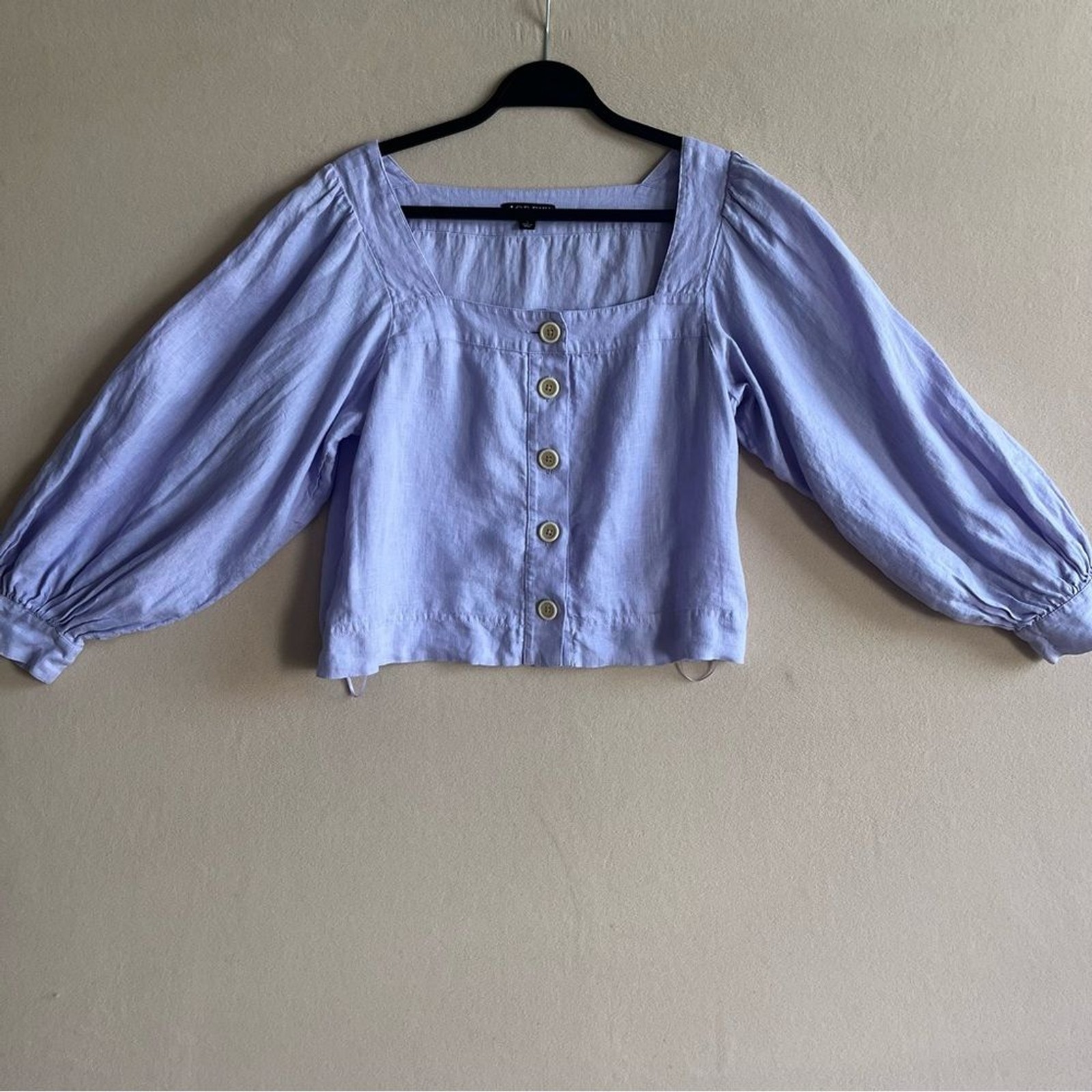 JCrew Levander Squareneck Button-Front Linen Top … - image 2