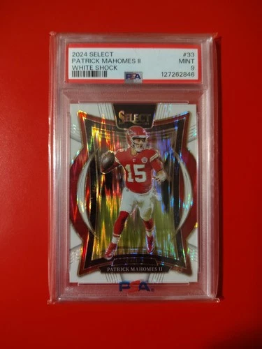 Patrick Mahomes II PSA 9 2024 PANINI SELECT WHITE SHOCK #33 /199  sp chiefs