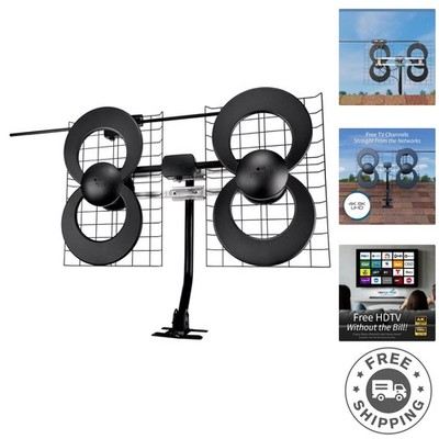 ClearStream 4V 4K 8K UHD TV Antenna with 20-inch Mast, 70+ Mile Range Connection