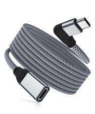 RUXELY Right Angle USB C Extension Cable 3.3FT,90 Degree Type C 3.3FT, gray