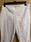 DANA BUCHMAN CAPRI PANTS SZ XL WHITE & BEIGE EMBROIDERED STRAIGHT LEG PULL ON — photo 2