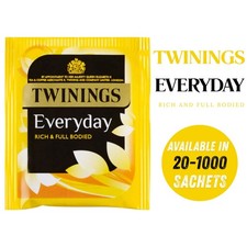 Twinings Everyday Tea Bags - Individually Enveloped Tagged Sachets - Black Tea