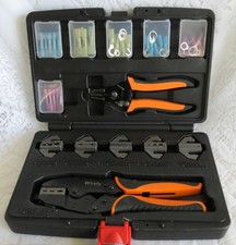 8 PIECE WIREFY RATCHETING CRIMPING TOOLS KIT IN BOX PLUS TERMINALS CONNECTORS
