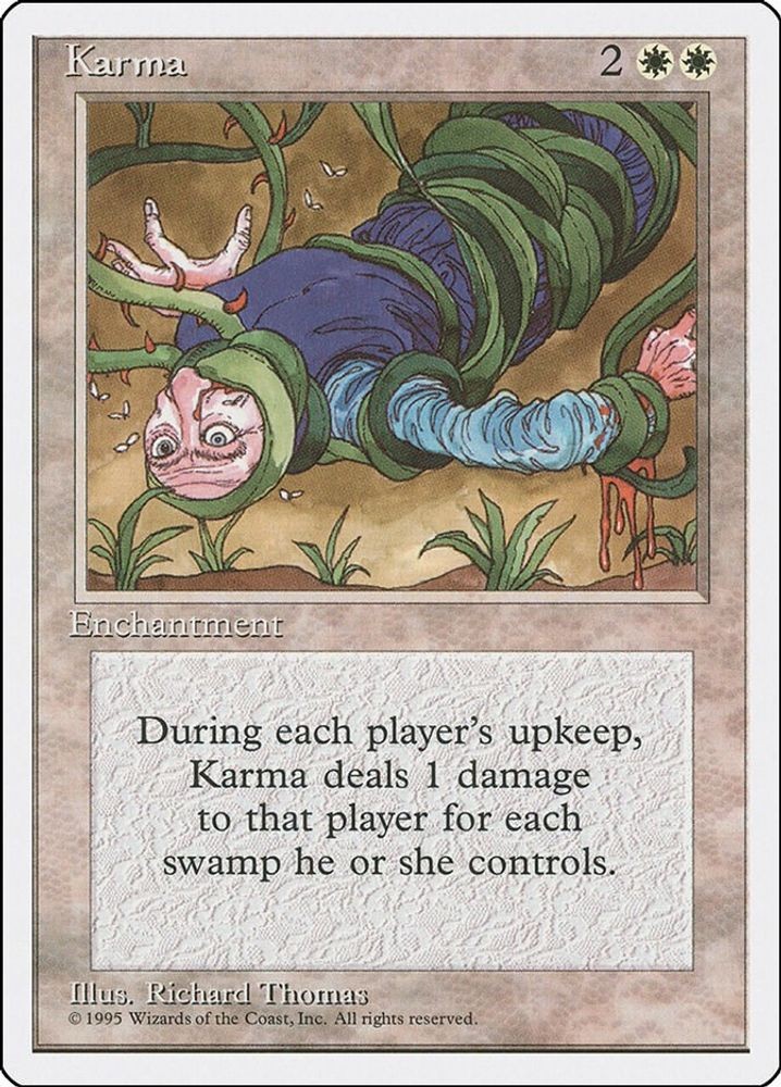 1995 Magic: The Gathering Fourth Edition - Karma (#32, Uncommon, Lightly Played)