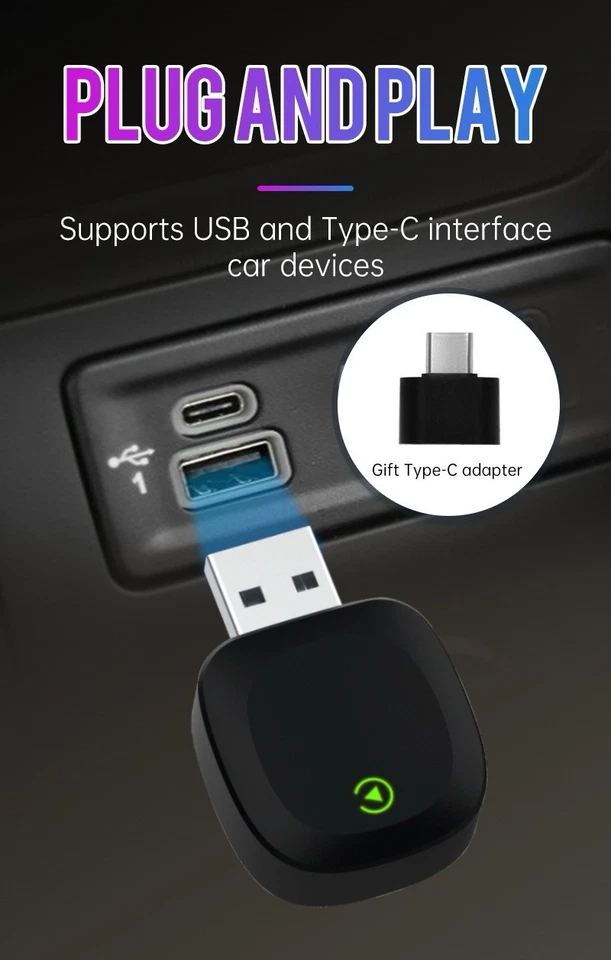 2 in 1 Wireless CarPlay Android Auto Adapter 2025 - Upgrade Wired to Wireless - Image 4 of 4