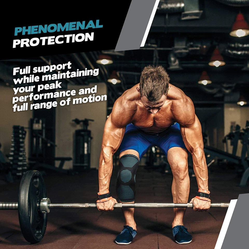 2x Knee Sleeves Copper Silver Compression Brace Support Sport Joint Injury Gel - Image 4 of 4