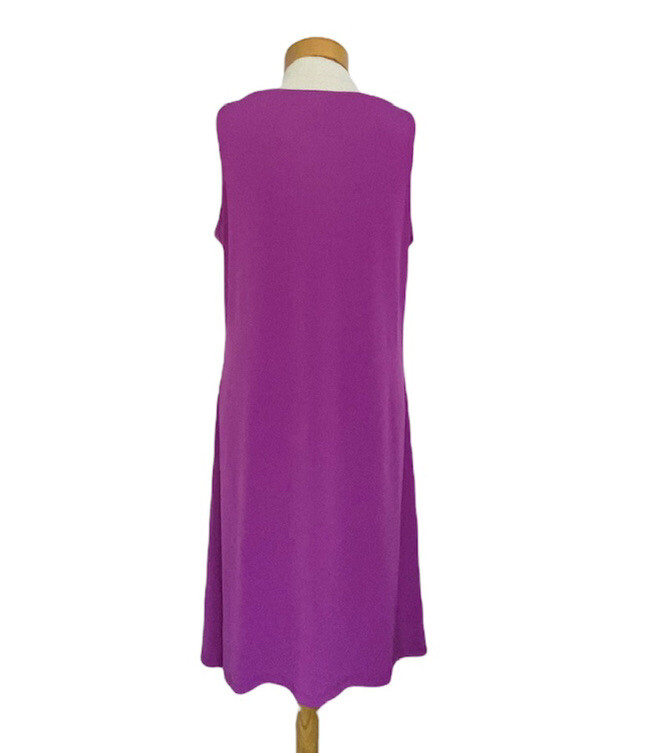 Michael Kors Purple Drape Neck Slip Mini Dress Metal Leather Straps Large Y2K thumbnail 4