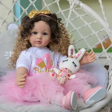 24in Reborn Girl Toddler Doll Handmade Realistic Looking Baby Doll Weighted Body