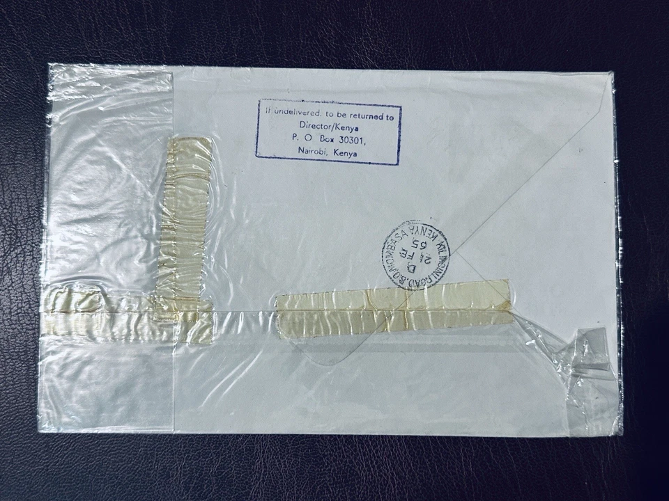 1965 UGANDA FDC UGANDA FERIA INTERNACIONAL EMISIÓN CUBIERTA REGISTRADA A KENIA Foto 2 de 2