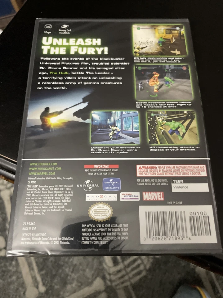 HULK - Nintendo GameCube NGC (BRAND NEW Factory Sealed US Version) Intact Wrap - Image 2 of 3