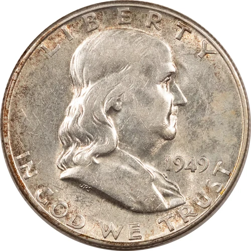 1949-S FRANKLIN HALF DOLLAR HIGH GRADE NEARLY UNC, LOOKS CHOICE