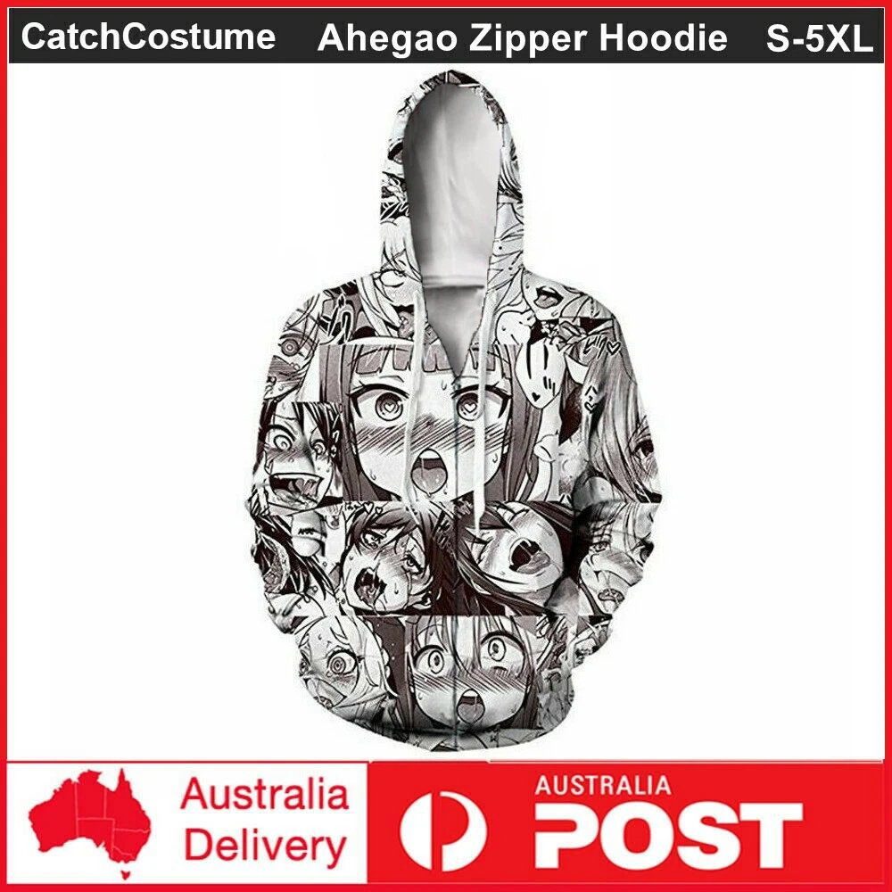 Ahegao zip up hoodie hotsell