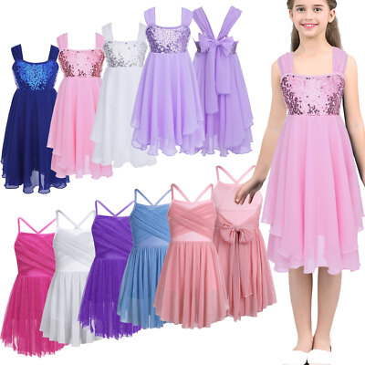 Girls Tutu Skirts Shiny Sequin Ballet Contemporary Leotard Dance Dress Outfits