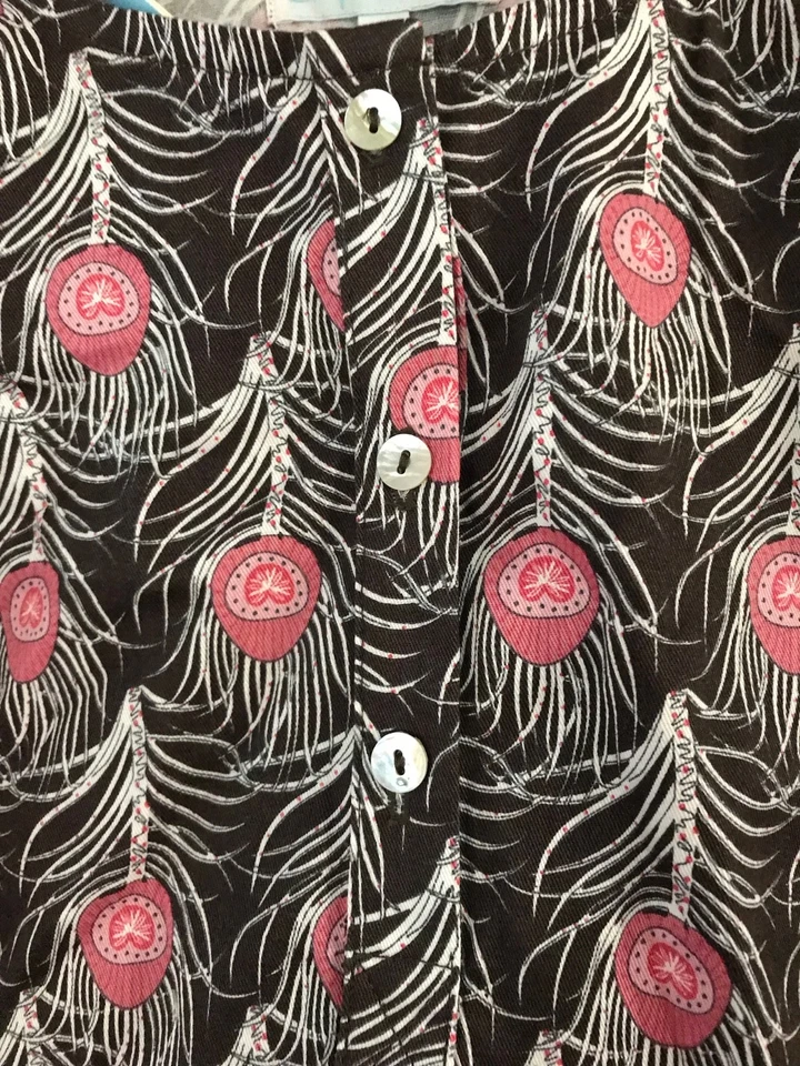 NWT Elephantito Black Feather Top Girls Henley Size 10 - Imagem 2 de 2