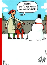 Funny Merry Christmas Building Build Sexy Snowman Carrot Hallmark Greeting Card